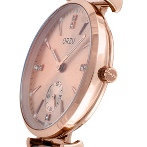 Orzu Watches - ORZU Analog Off Set Rose Gold Dial Women's Watch