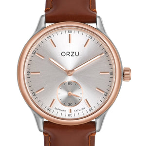 Orzu Watches - ORZU Analog Off Set Silver Dial Men's Watch