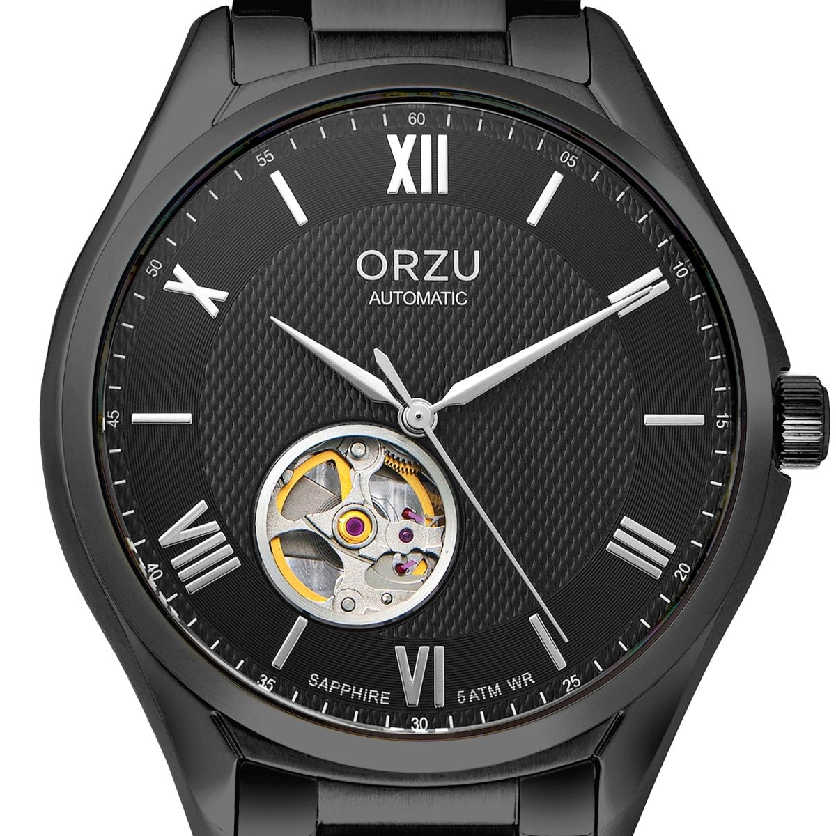 Orzu Watches - ORZU Automatic Black Dial Men's Watch