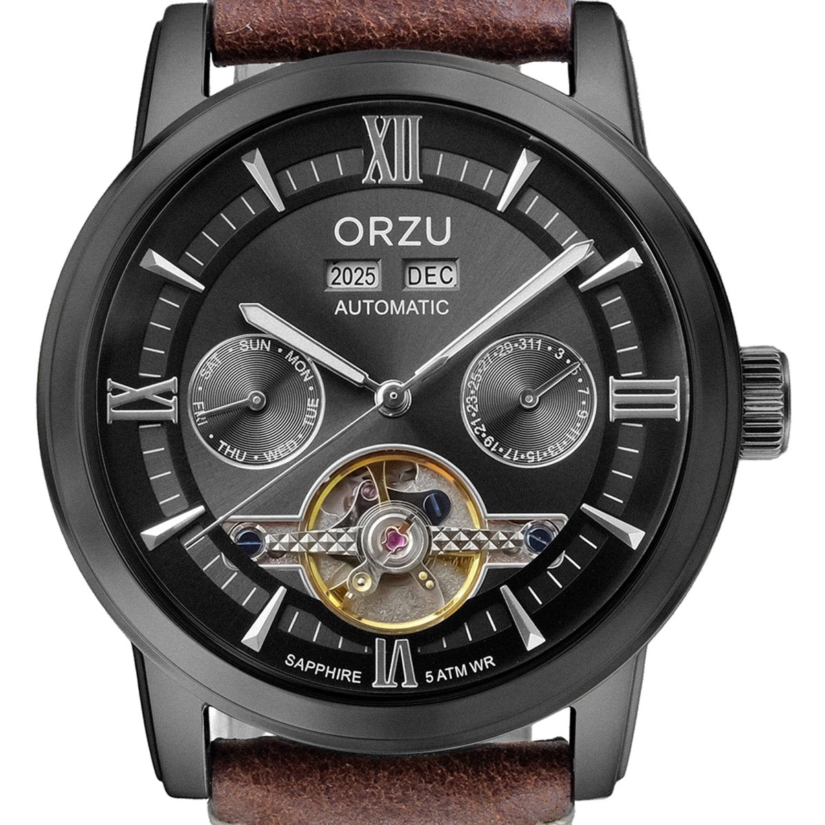 Orzu Watches - ORZU Automatic Black Dial Men's Watch