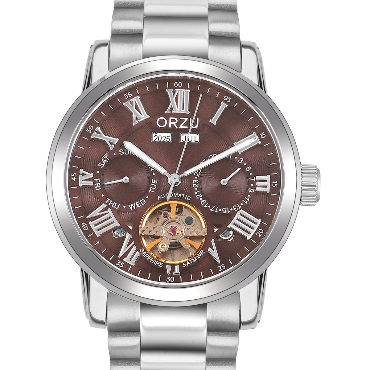 Orzu Watches - ORZU Automatic Brown Dial Men's Watch