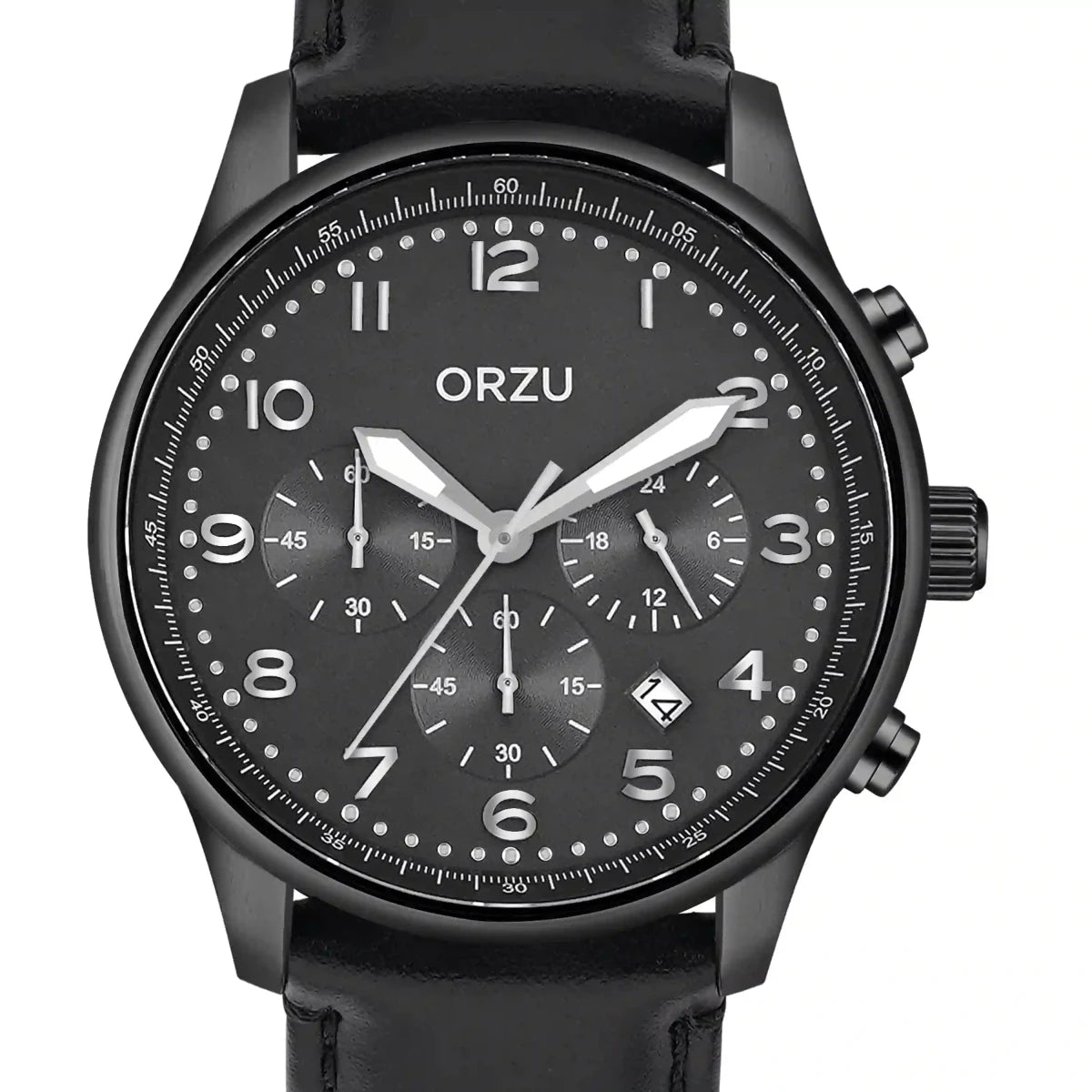 Orzu Watches - ORZU Chronograph Black Dial Men's Watch