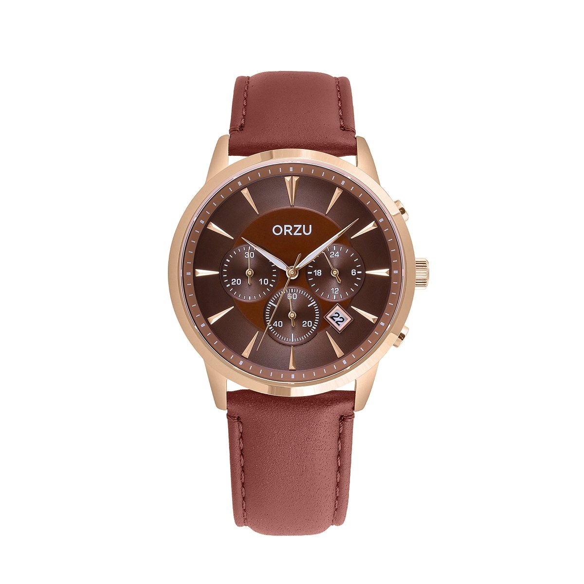Orzu Watches - ORZU Chronograph Brown Dial Men's Watch
