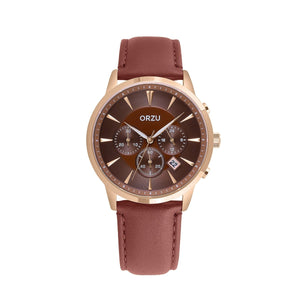 Orzu Watches - ORZU Chronograph Brown Dial Men's Watch
