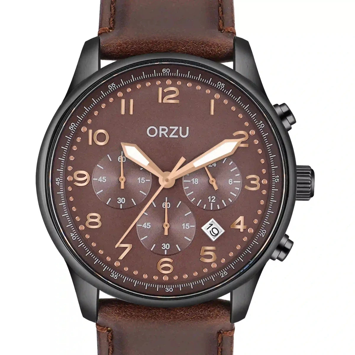 Orzu Watches - ORZU Chronograph Brown Dial Men's Watch