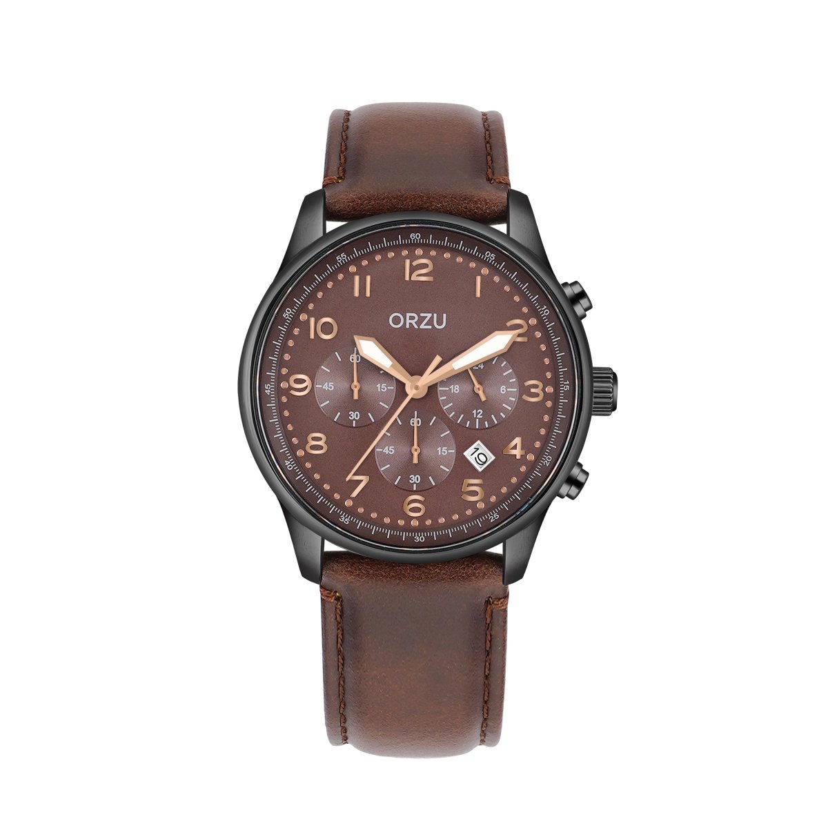 Orzu Watches - ORZU Chronograph Brown Dial Men's Watch