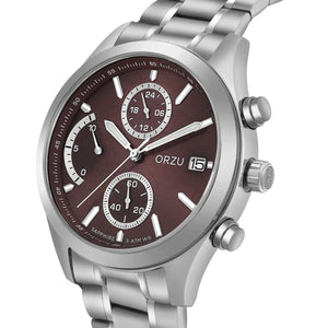 Orzu Watches - ORZU Chronograph Brown Dial Men's Watch