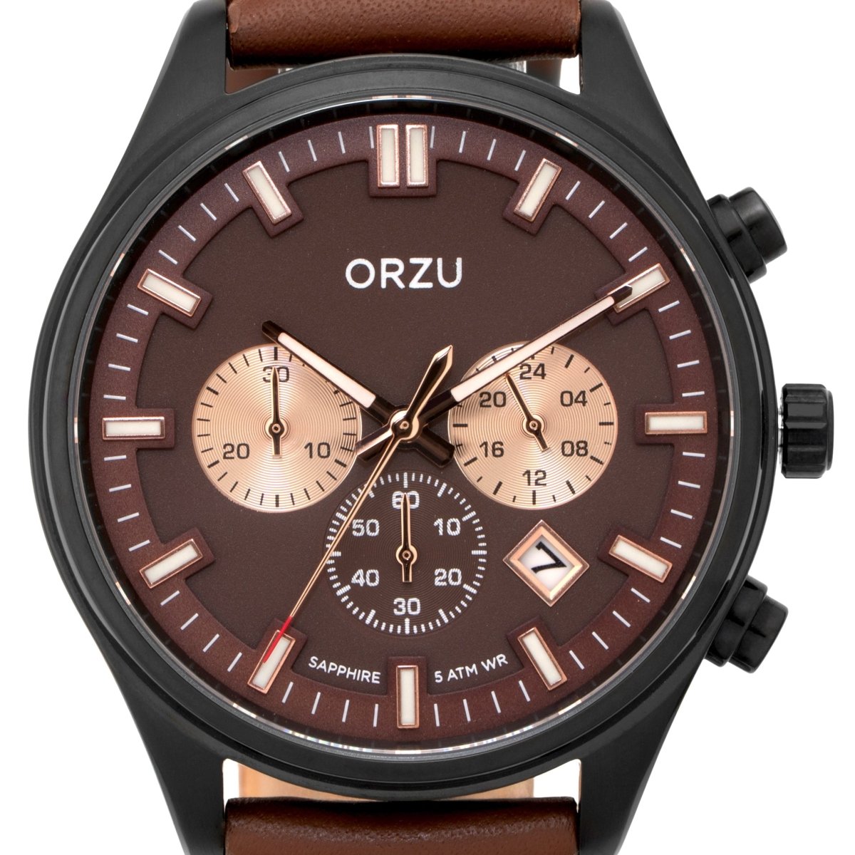 Orzu Watches - ORZU Chronograph Brown Dial Men's Watch