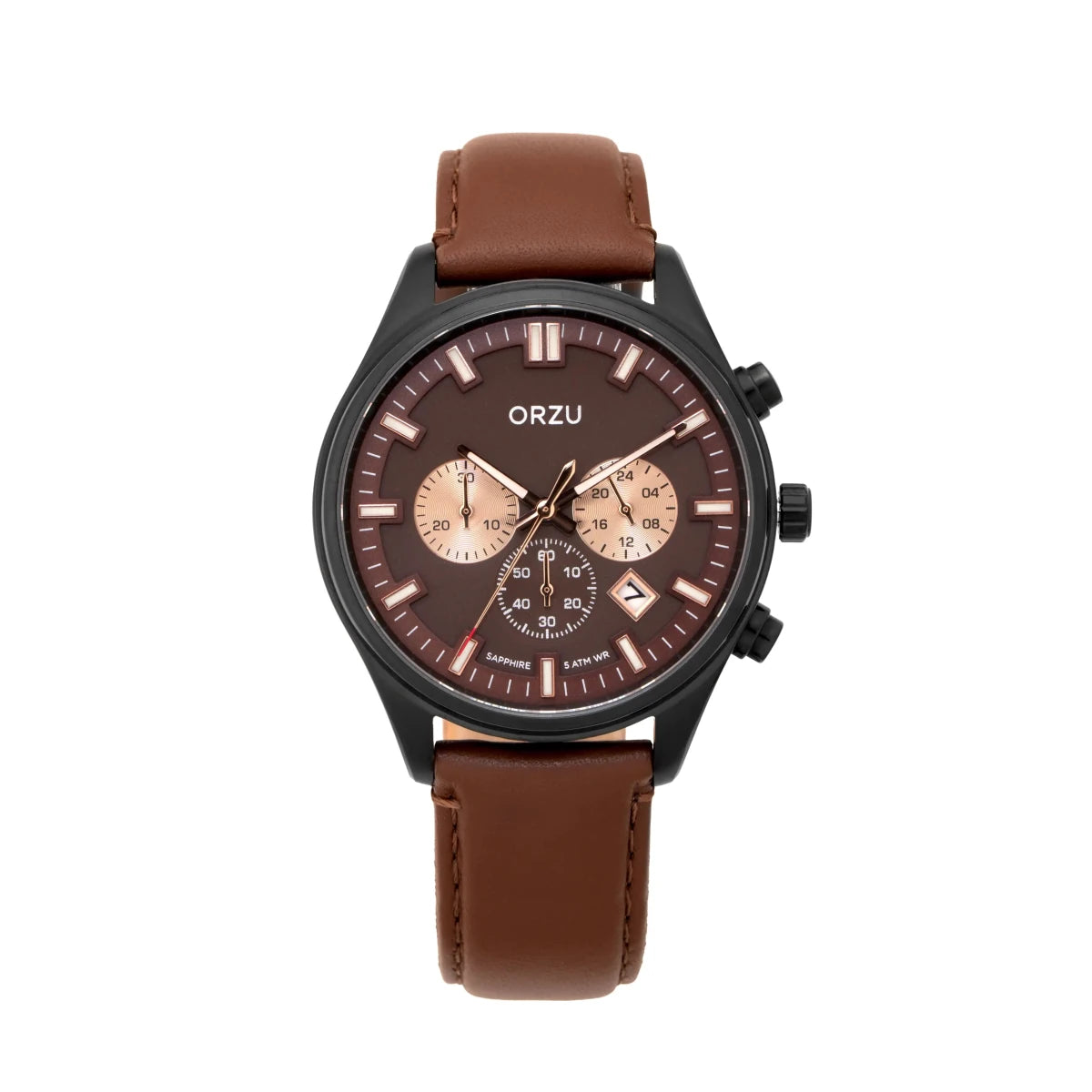 Orzu Watches - ORZU Chronograph Brown Dial Men's Watch