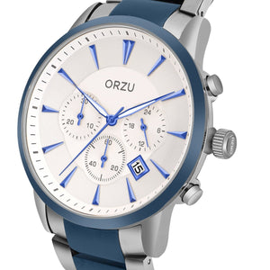 Orzu Watches - ORZU Chronograph Silver Dial Men's Watch