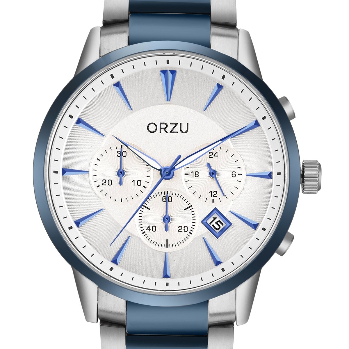Orzu Watches - ORZU Chronograph Silver Dial Men's Watch