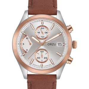 Orzu Watches - ORZU Chronograph Silver Dial Men's Watch