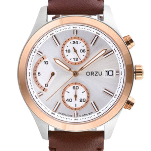 Orzu Watches - ORZU Chronograph Silver Dial Men's Watch