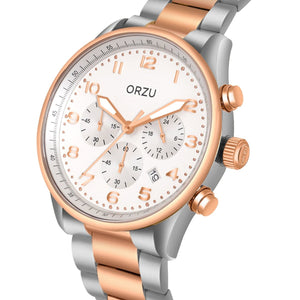 Orzu Watches - ORZU Chronograph White Dial Men's Watch