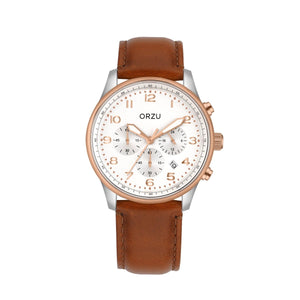 Orzu Watches - ORZU Chronograph White Dial Men's Watch