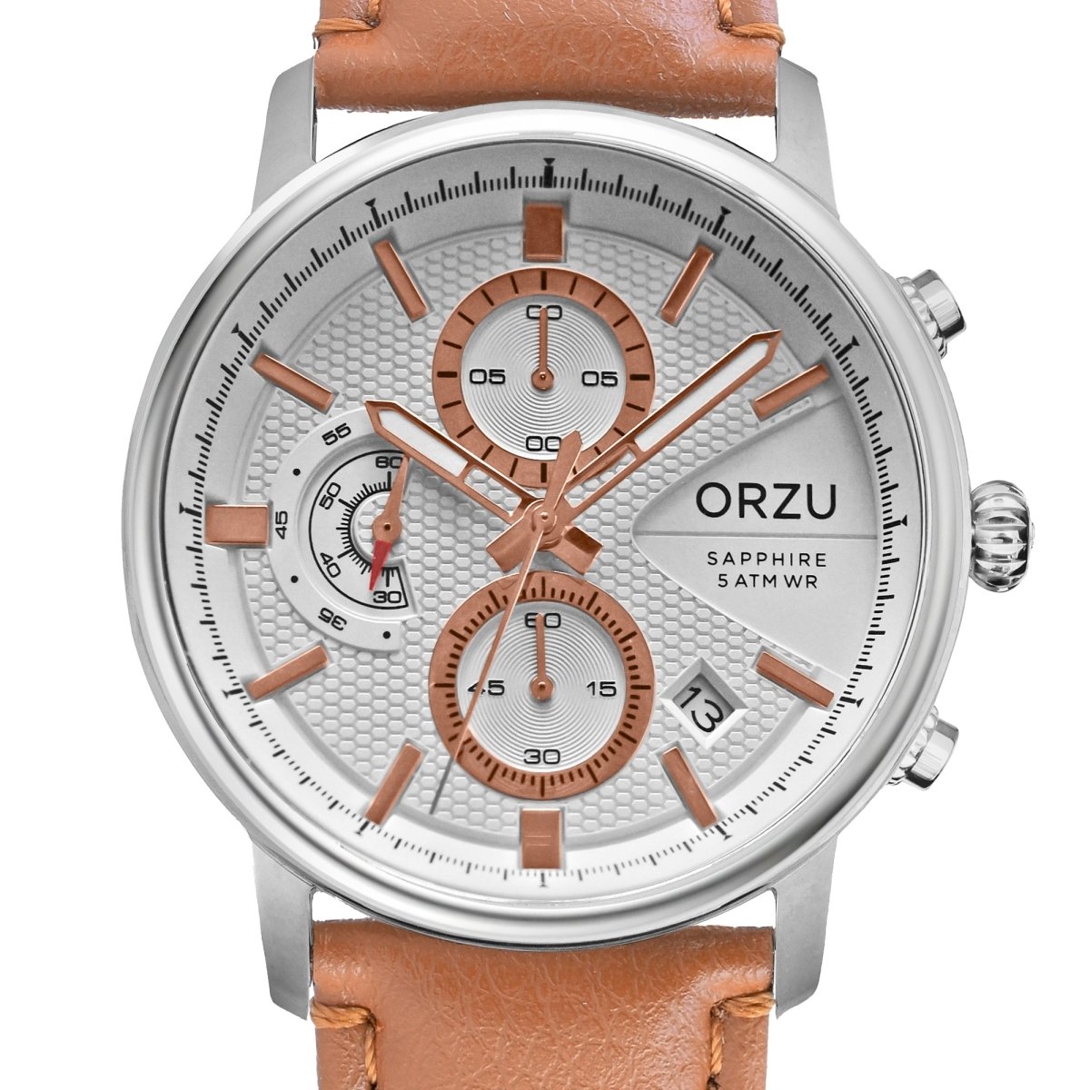 Orzu Watches - ORZU Chronograph White Dial Men's Watch