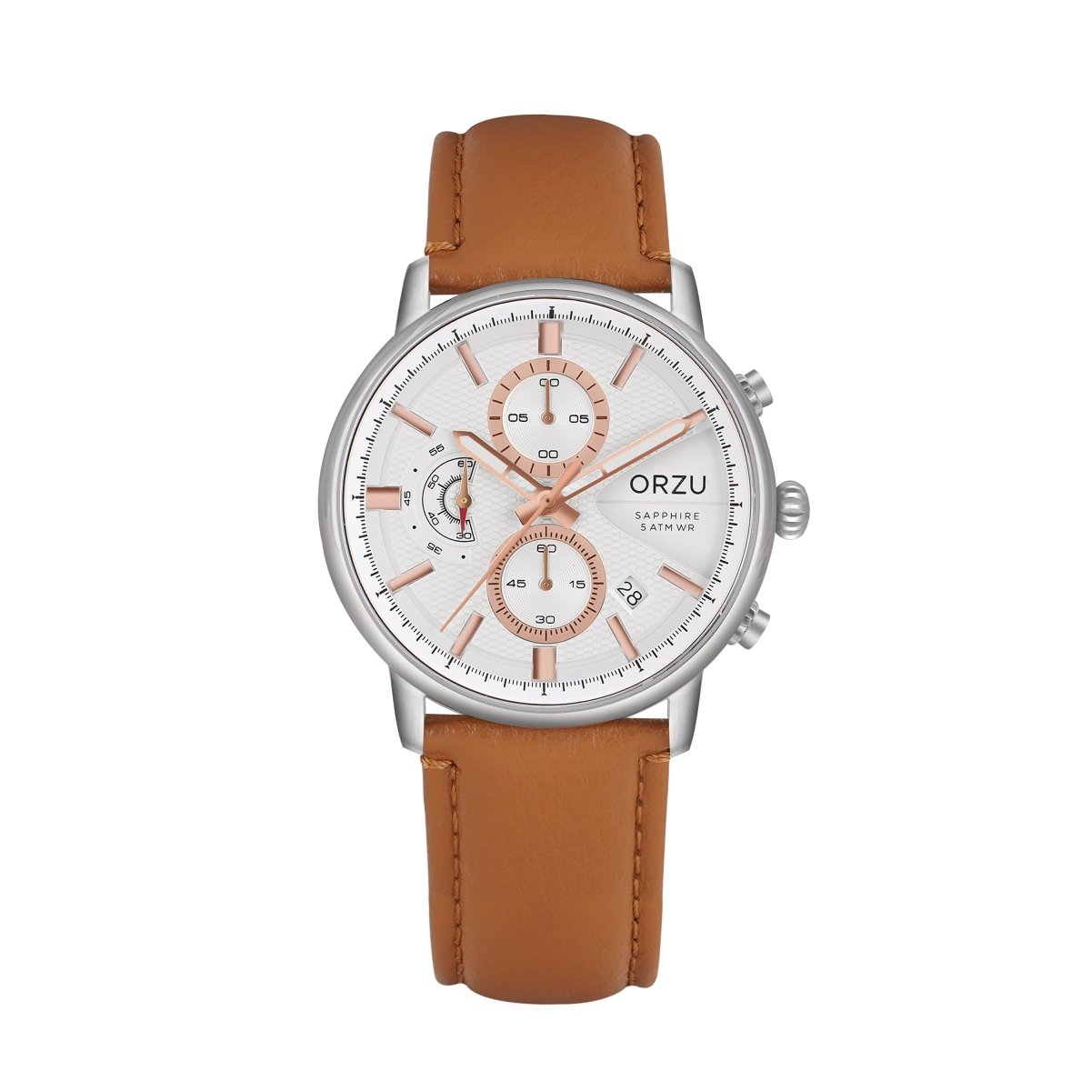 Orzu Watches - ORZU Chronograph White Dial Men's Watch