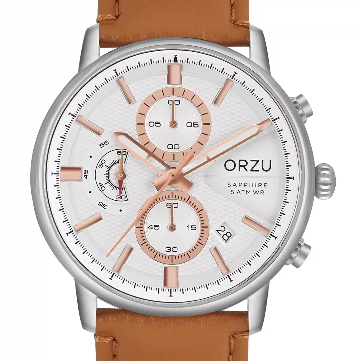 Orzu Watches - ORZU Chronograph White Dial Men's Watch