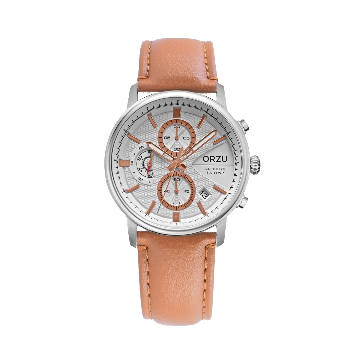 Orzu Watches - ORZU Chronograph White Dial Men's Watch