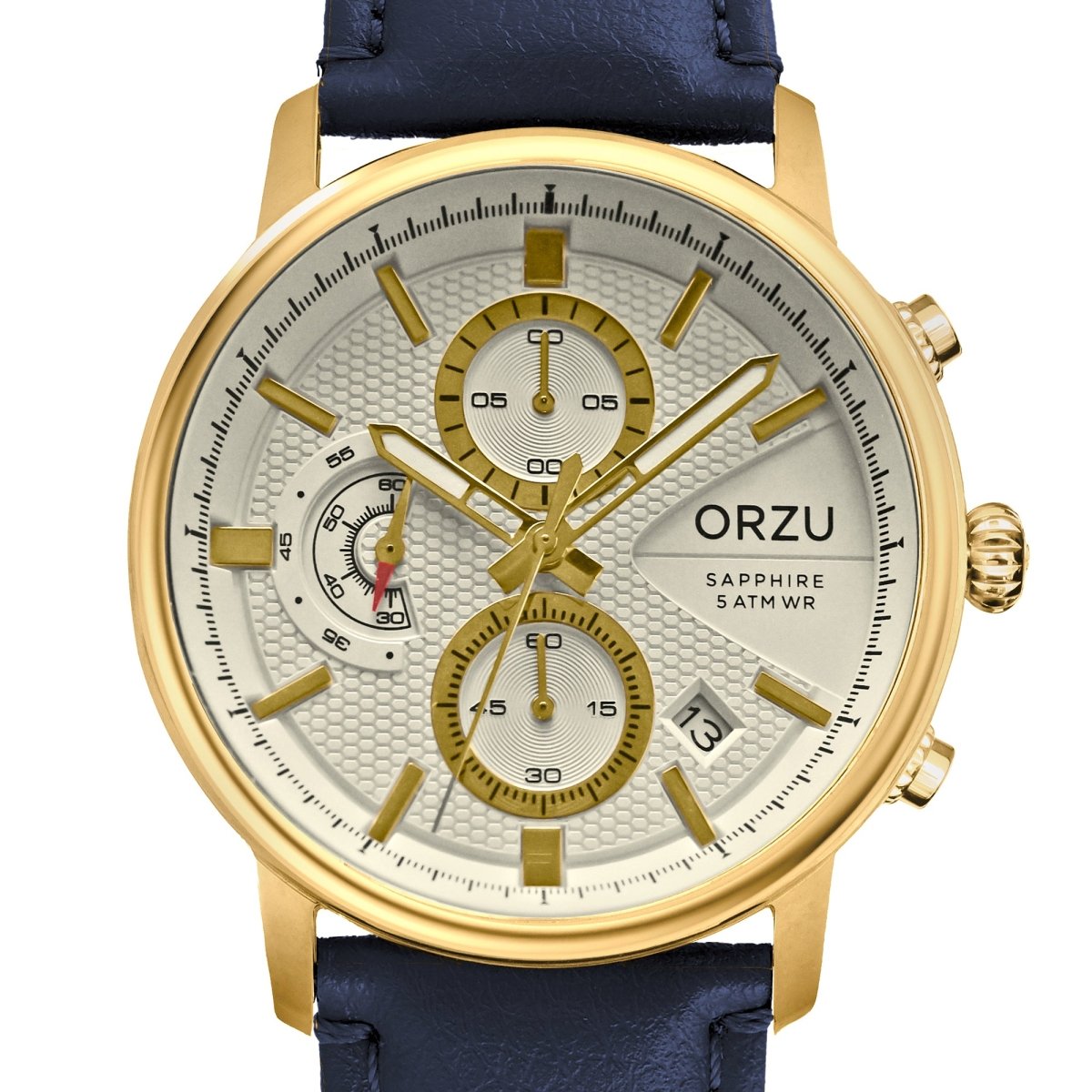 Orzu Watches - ORZU Chronograph White Dial Men's Watch