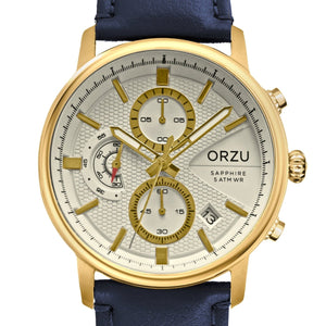 Orzu Watches - ORZU Chronograph White Dial Men's Watch