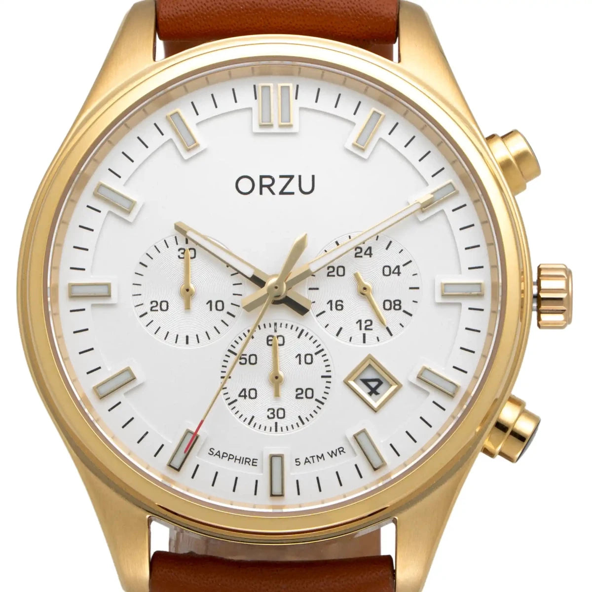 Orzu Watches - ORZU Chronograph White Dial Men's Watch