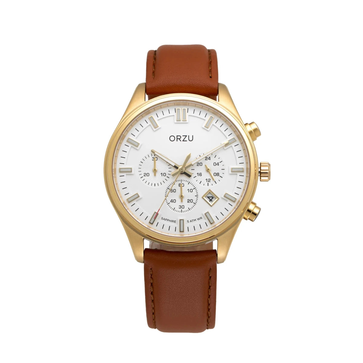 Orzu Watches - ORZU Chronograph White Dial Men's Watch