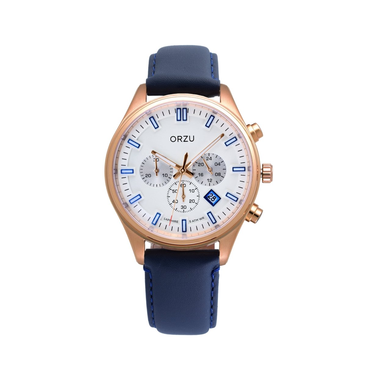 Orzu Watches - ORZU Chronograph White Dial Men's Watch