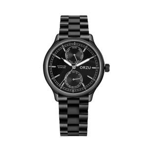 Orzu Watches - ORZU Multifunction Black Dial Men's Watch