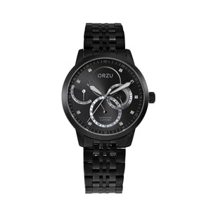 Orzu Watches - ORZU Multifunction Black Dial Men's Watch
