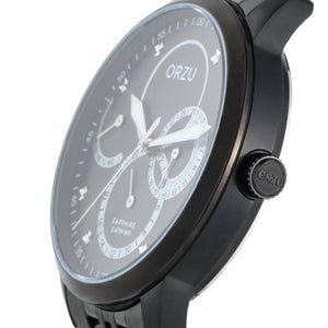 Orzu Watches - ORZU Multifunction Black Dial Men's Watch