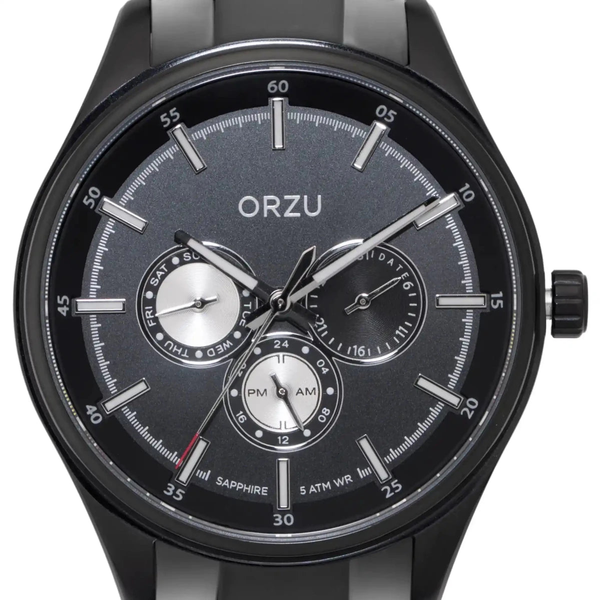 Orzu Watches - ORZU Multifunction Black Dial Men's Watch