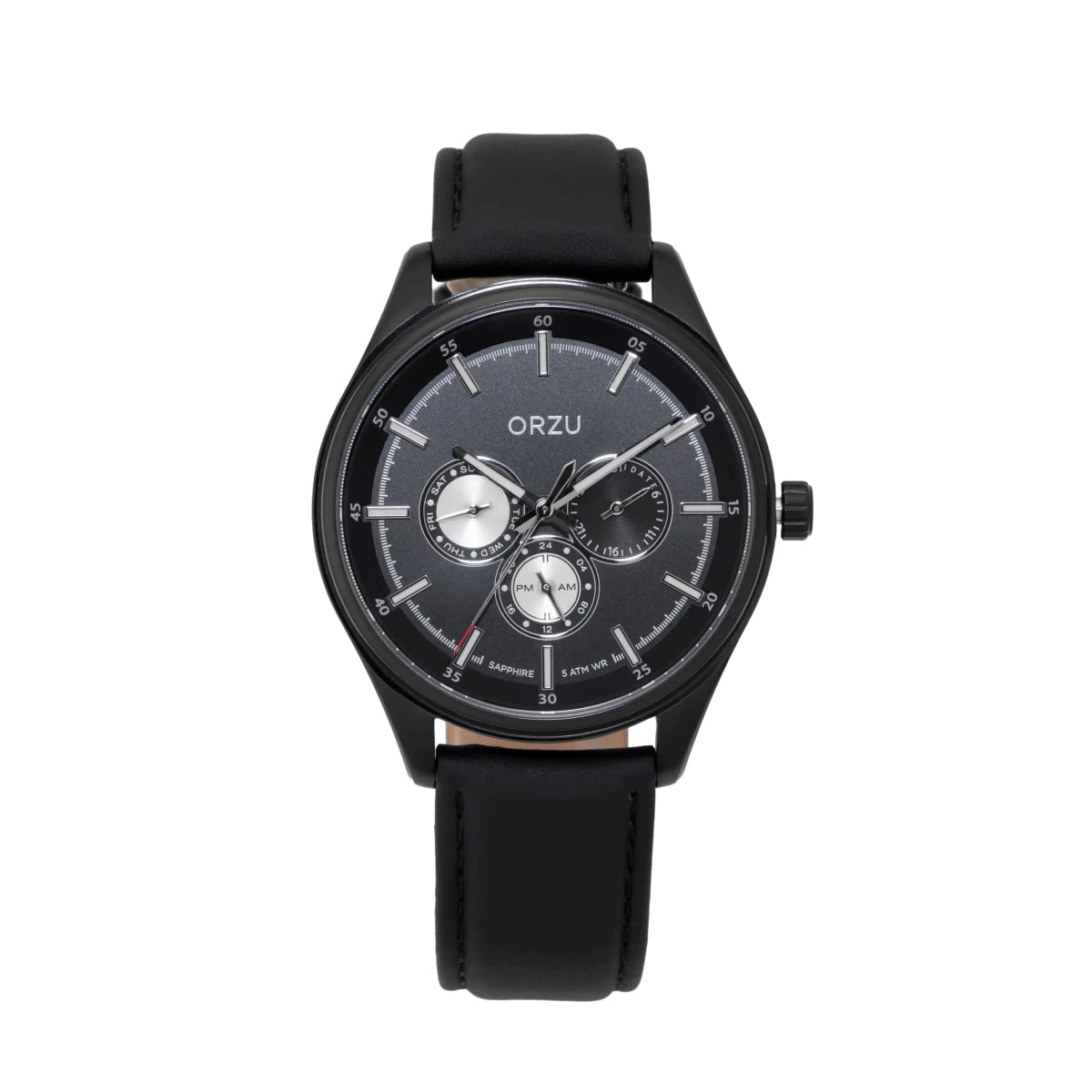 Orzu Watches - ORZU Multifunction Black Dial Men's Watch