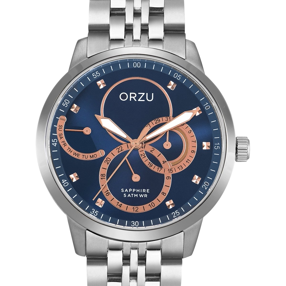 Orzu Watches - ORZU Multifunction Blue Dial Men's Watch