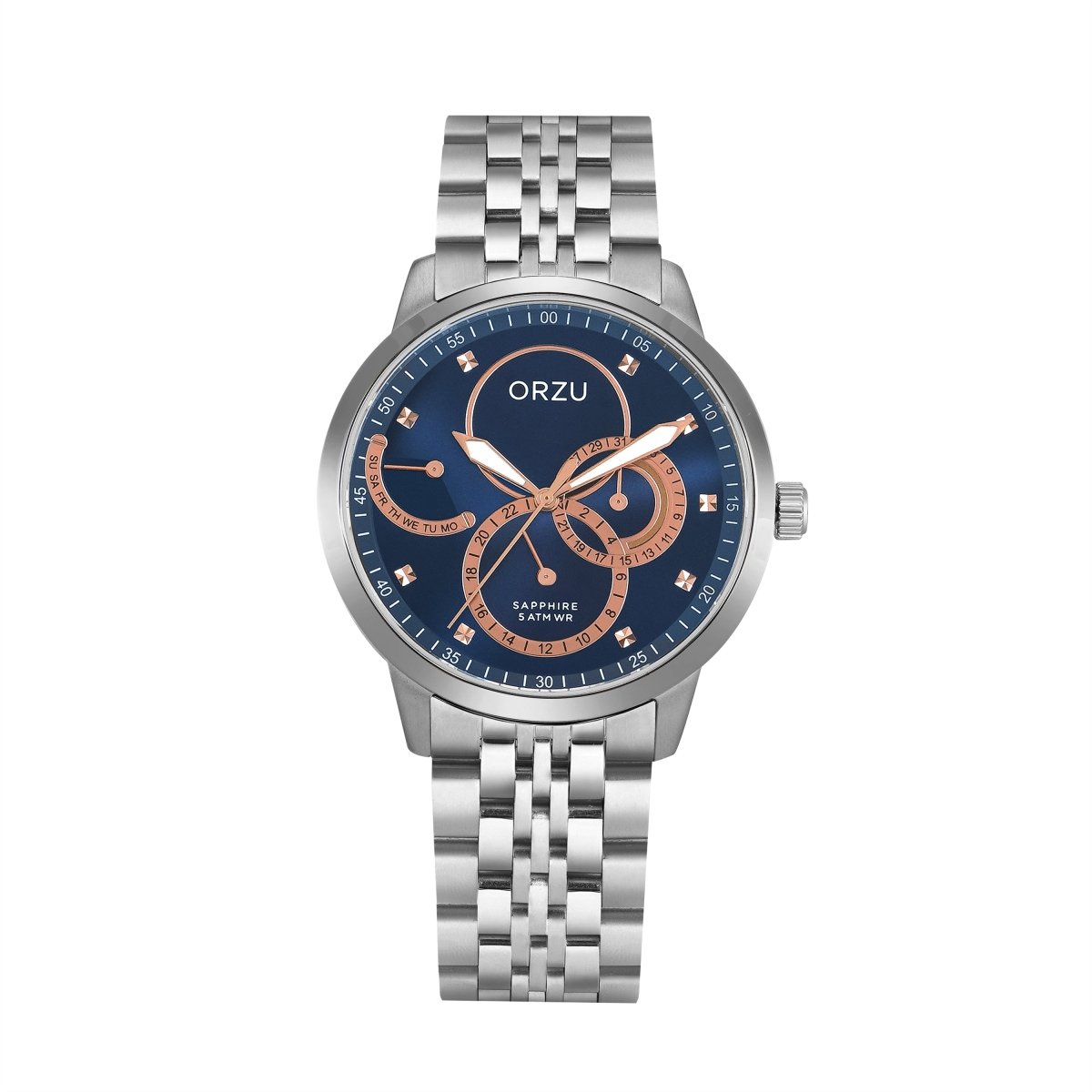 Orzu Watches - ORZU Multifunction Blue Dial Men's Watch