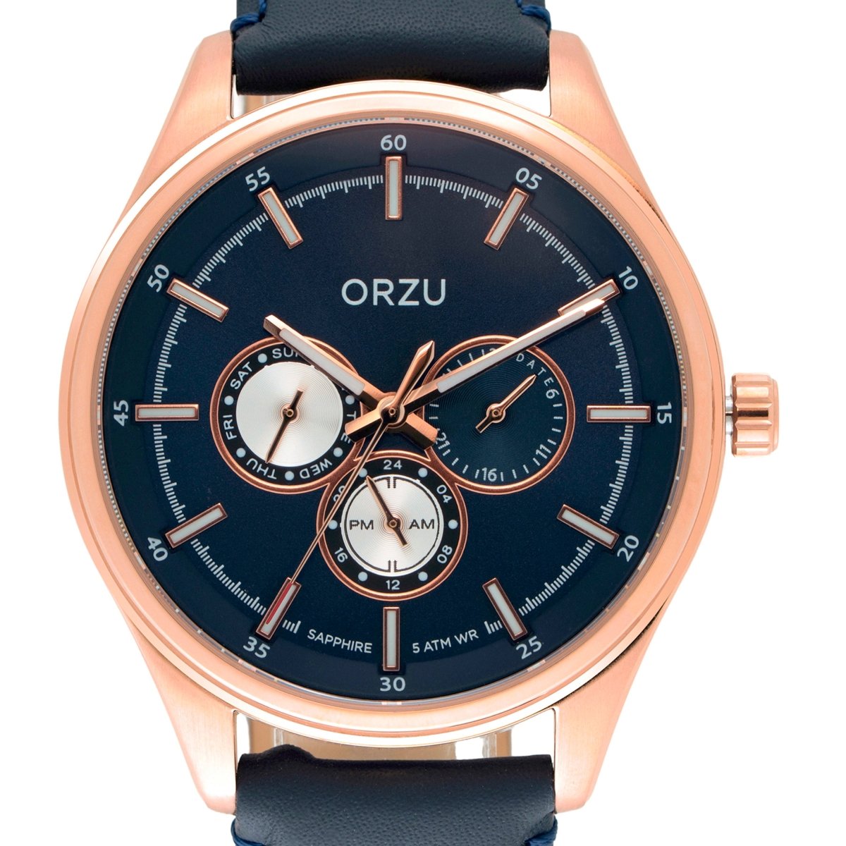 Orzu Watches - ORZU Multifunction Blue Dial Men's Watch