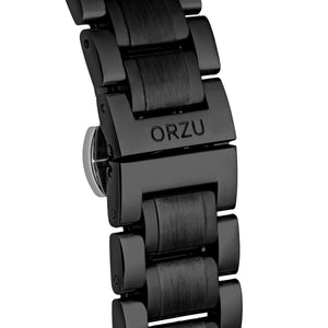 Orzu Watches - ORZU Multifunction Moon Phase Black Dial Men's Watch