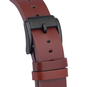 Orzu Watches - ORZU Multifunction Moon Phase Black Dial Men's Watch