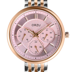 Orzu Watches - ORZU Multifunction Pink Dial Women's Watch
