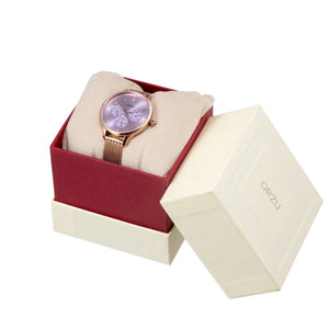 Orzu Watches - ORZU Multifunction Purple Dial Women's Watch