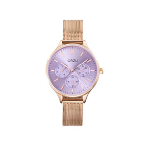 Orzu Watches - ORZU Multifunction Purple Dial Women's Watch