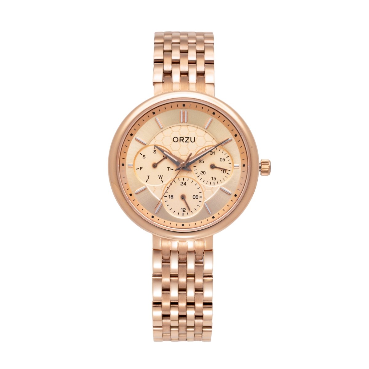 Orzu Watches - ORZU Multifunction Rose Gold Dial Women's Watch