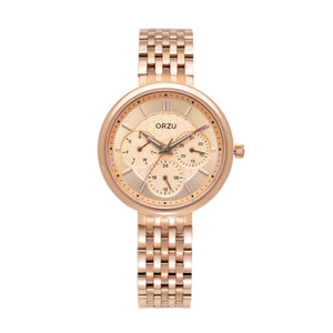 Orzu Watches - ORZU Multifunction Rose Gold Dial Women's Watch