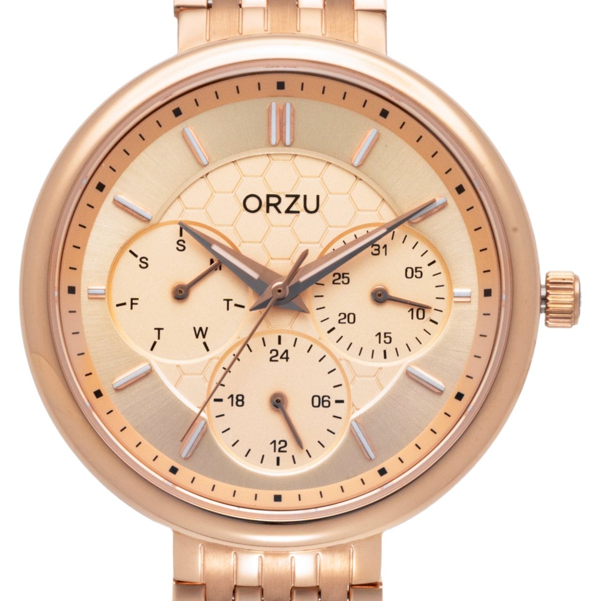 Orzu Watches - ORZU Multifunction Rose Gold Dial Women's Watch