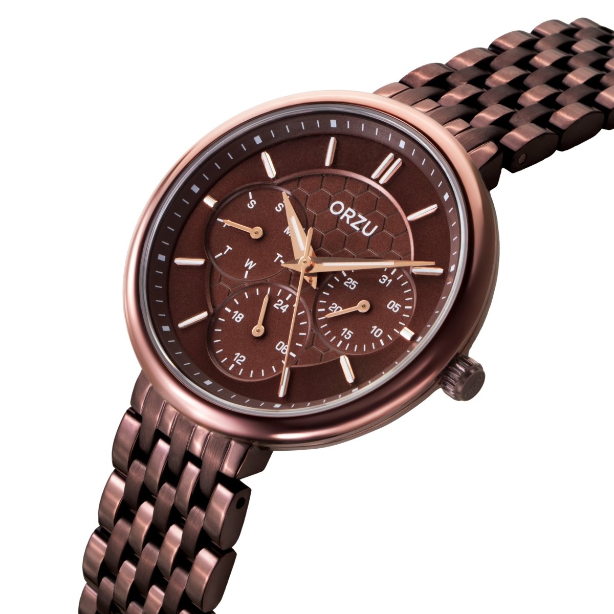 Orzu Watches - ORZU Multifunction Rose Gold Dial Women's Watch