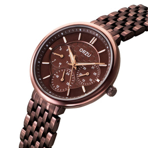 Orzu Watches - ORZU Multifunction Rose Gold Dial Women's Watch