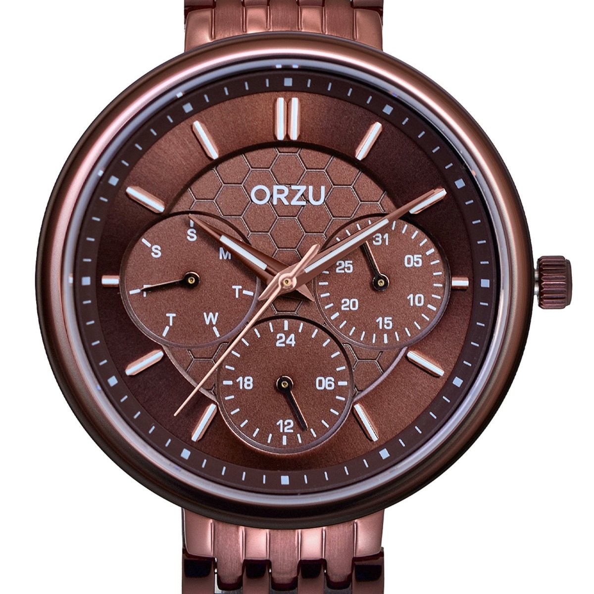 Orzu Watches - ORZU Multifunction Rose Gold Dial Women's Watch