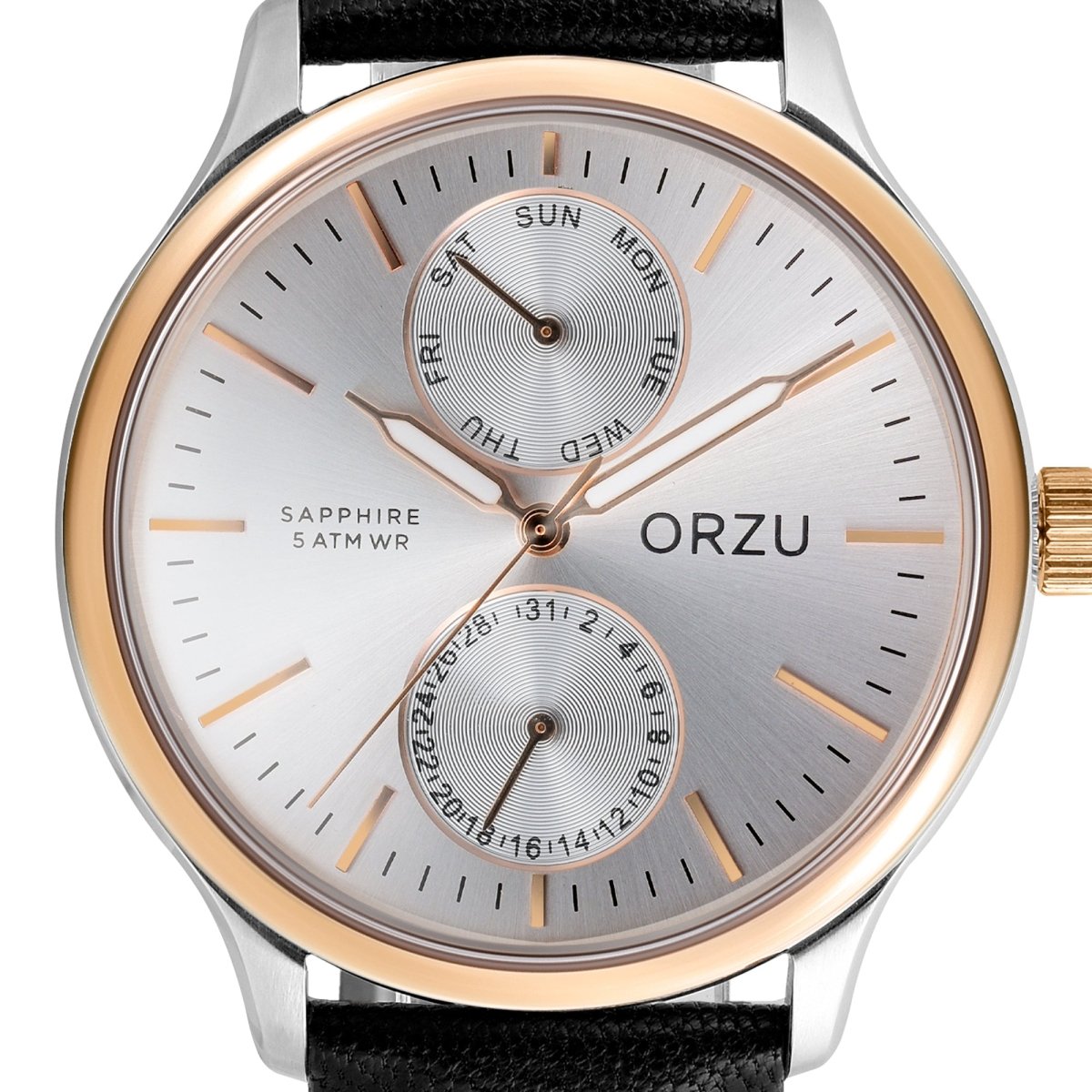 Orzu Watches - ORZU Multifunction Silver Dial Men's Watch