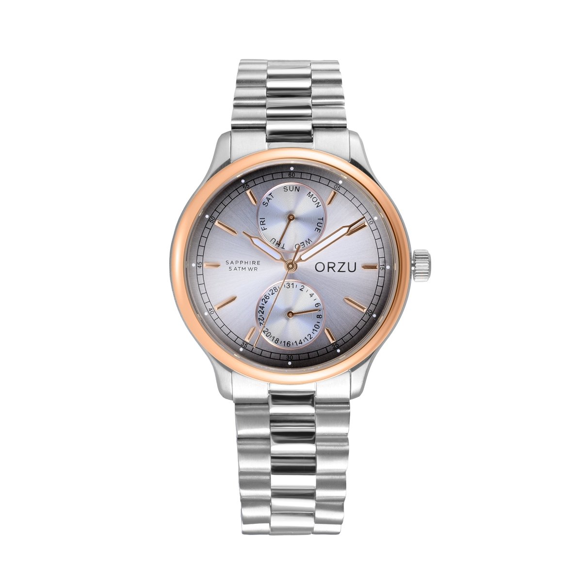 Orzu Watches - ORZU Multifunction Silver Dial Men's Watch