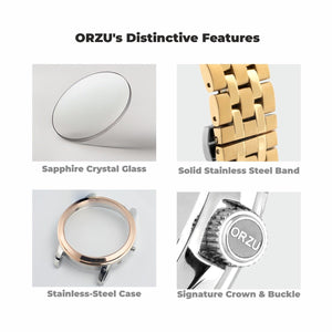 Orzu Watches - ORZU Multifunction Silver Dial Men's Watch